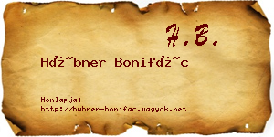 Hübner Bonifác névjegykártya